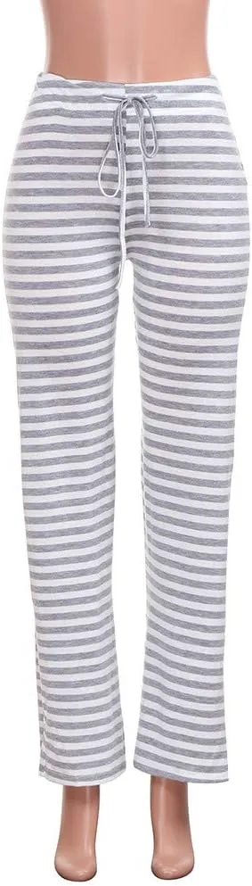 Women's Yoga Pants Leggings Women Striped High Waist Elastic Loose Wide Leg Trousers Dancing Yoga Pants