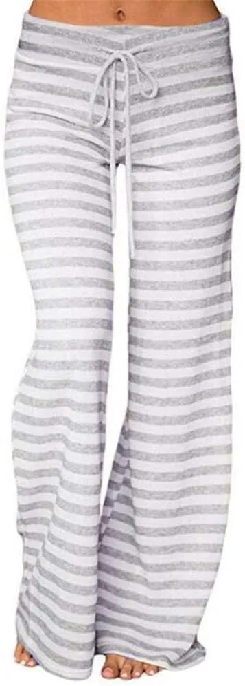 Women's Yoga Pants Leggings Women Striped High Waist Elastic Loose Wide Leg Trousers Dancing Yoga Pants