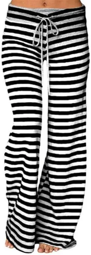 Women's Yoga Pants Leggings Women Striped High Waist Elastic Loose Wide Leg Trousers Dancing Yoga Pants