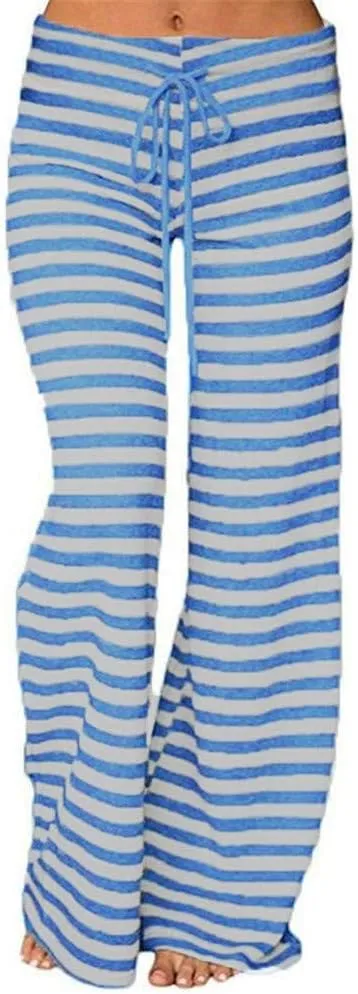 Women's Yoga Pants Leggings Women Striped High Waist Elastic Loose Wide Leg Trousers Dancing Yoga Pants