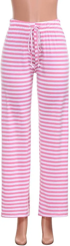 Women's Yoga Pants Leggings Women Striped High Waist Elastic Loose Wide Leg Trousers Dancing Yoga Pants