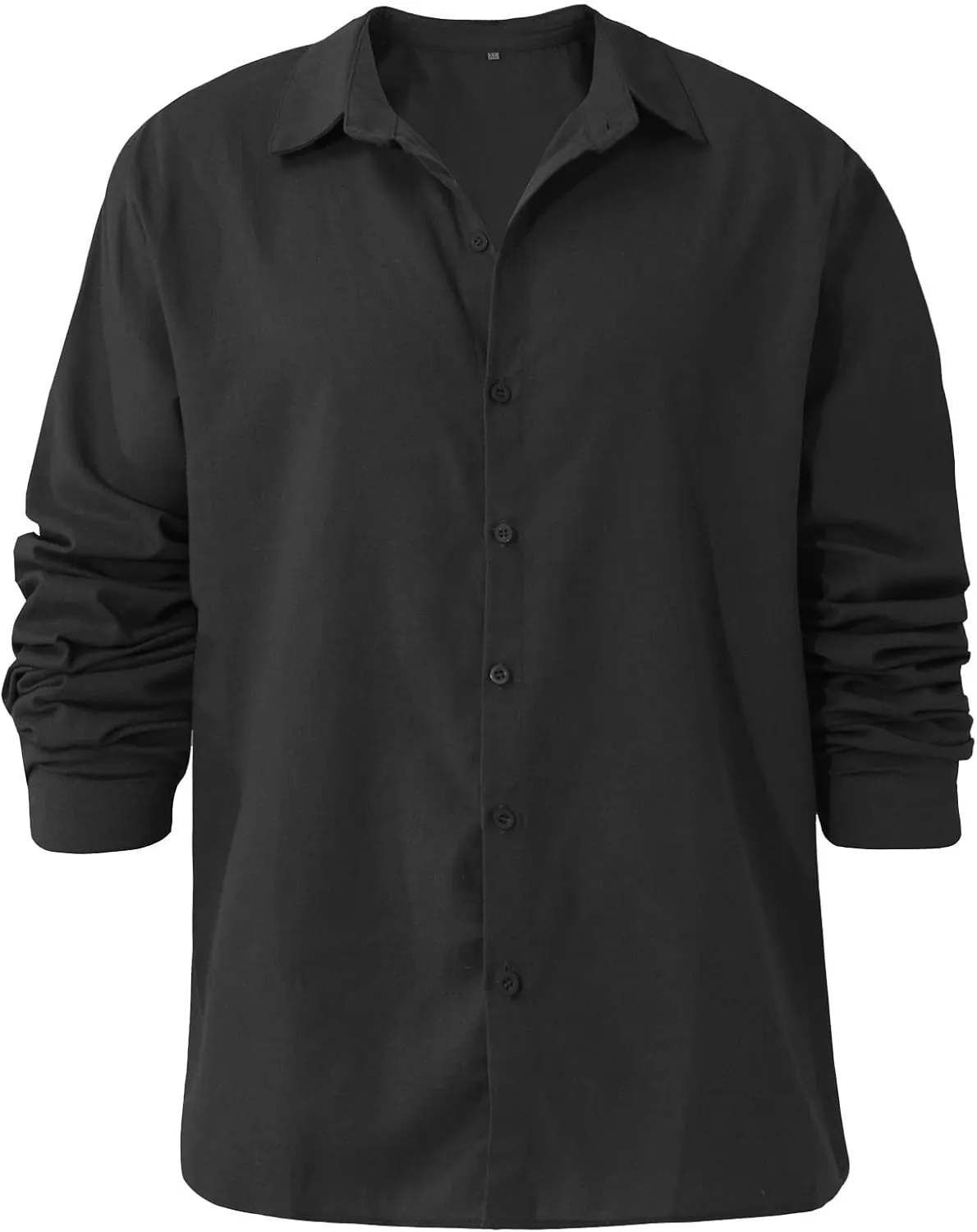 Ymosrh Men's Shirts Designer Spring Summer Casual Cotton Linen Solid Color Long Sleeve Shirts Loose for Men, S-3XL